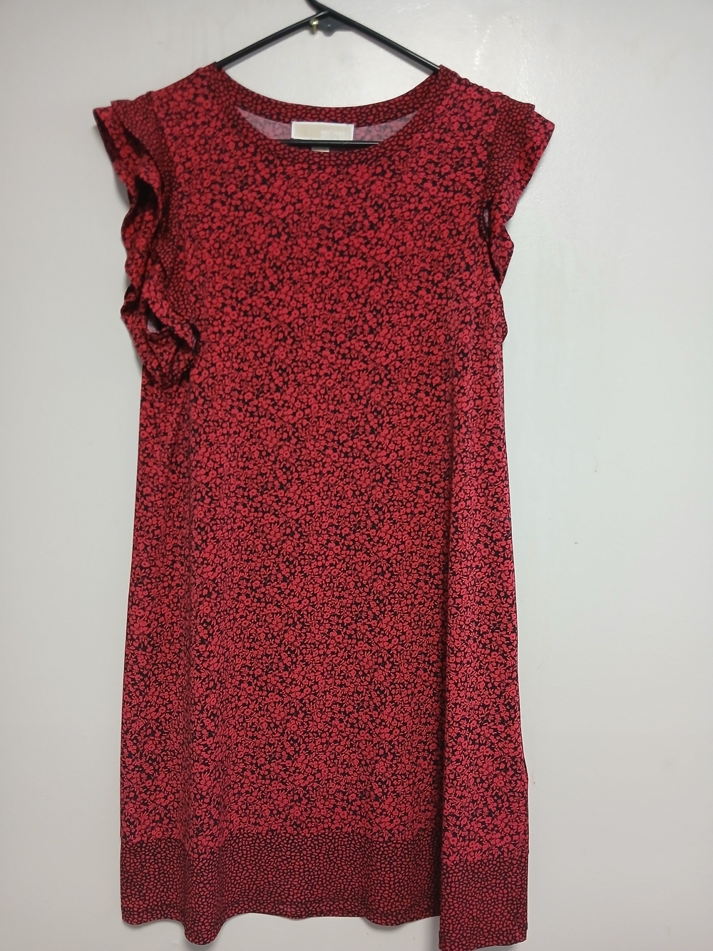 Michael Kors Red Floral Ruffle-Sleeve Casual Dress
